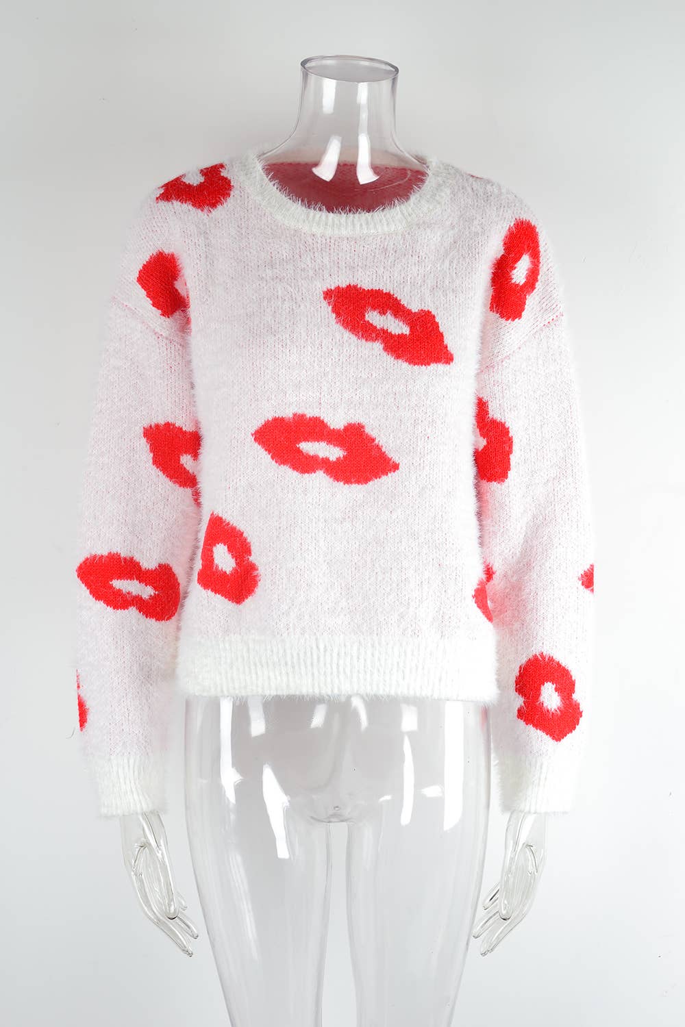 LIPS VALENTINE'S DAY SWEATER CREW NECK PULLOVER