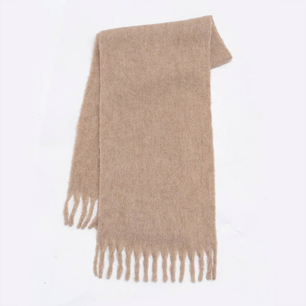 Gradient Loop Yarn Tassel Scarf for Winter