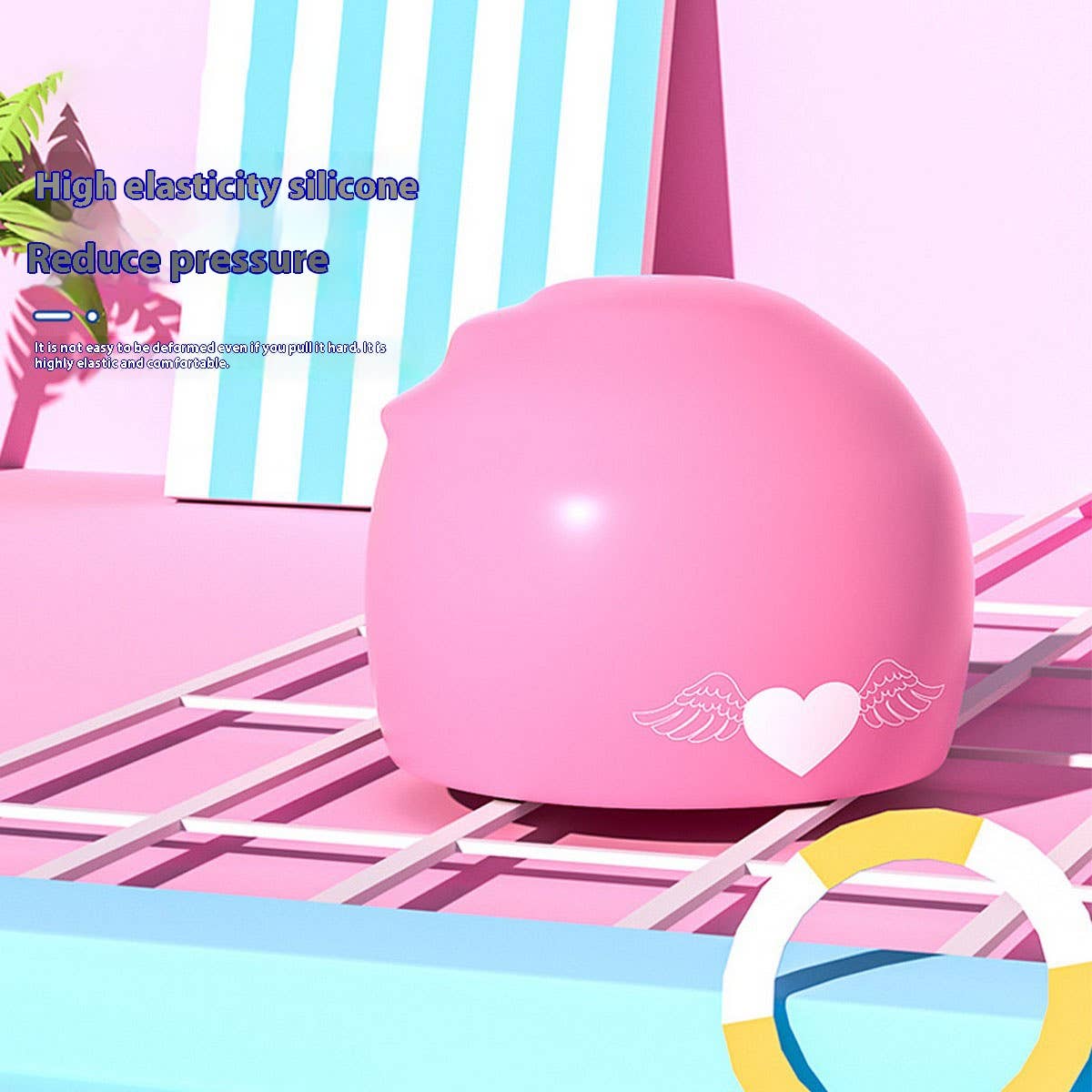 Girls Swim Cap Silicone Waterproof Cute Cartoon