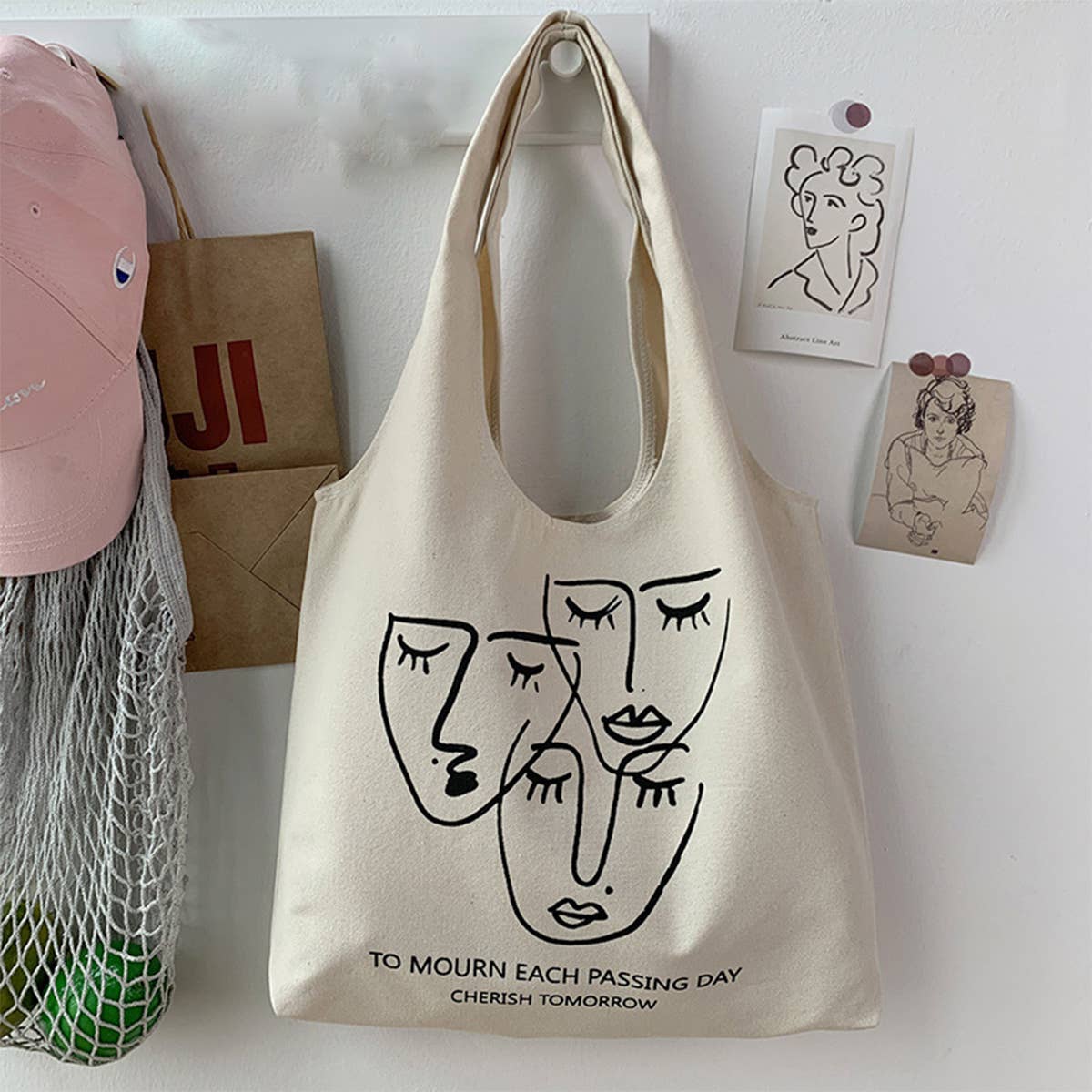 ONE-SHOULDER LARGE-CAPACITY PRINTED CANVAS BAG_CWAB2192