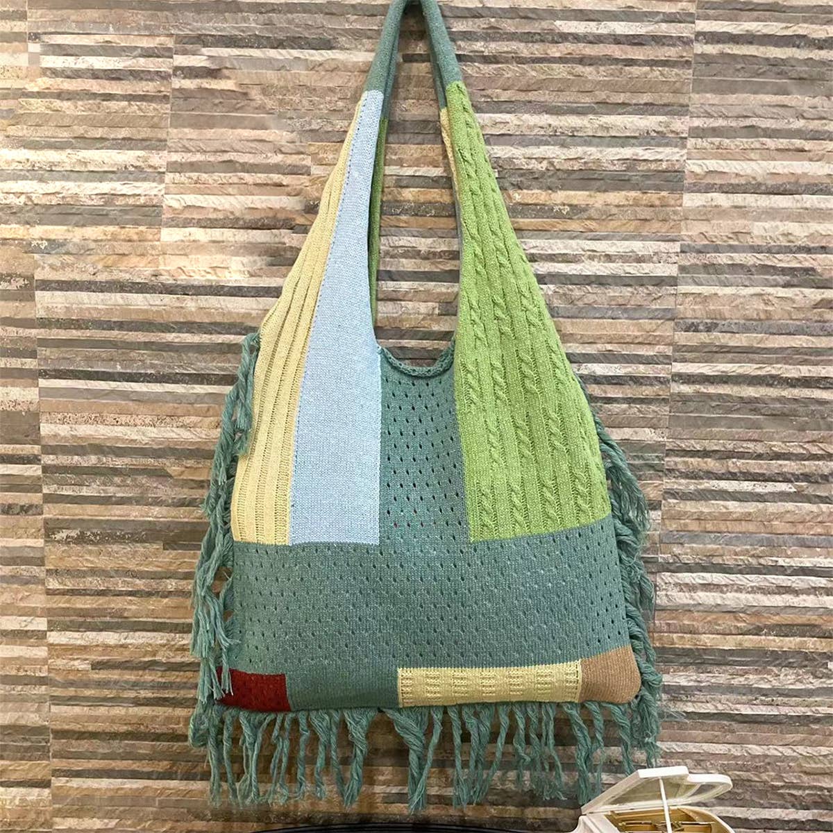 WOMEN RETRO KNIT STITCHING PORTABLE SHOULDER BAG_CWAB0834