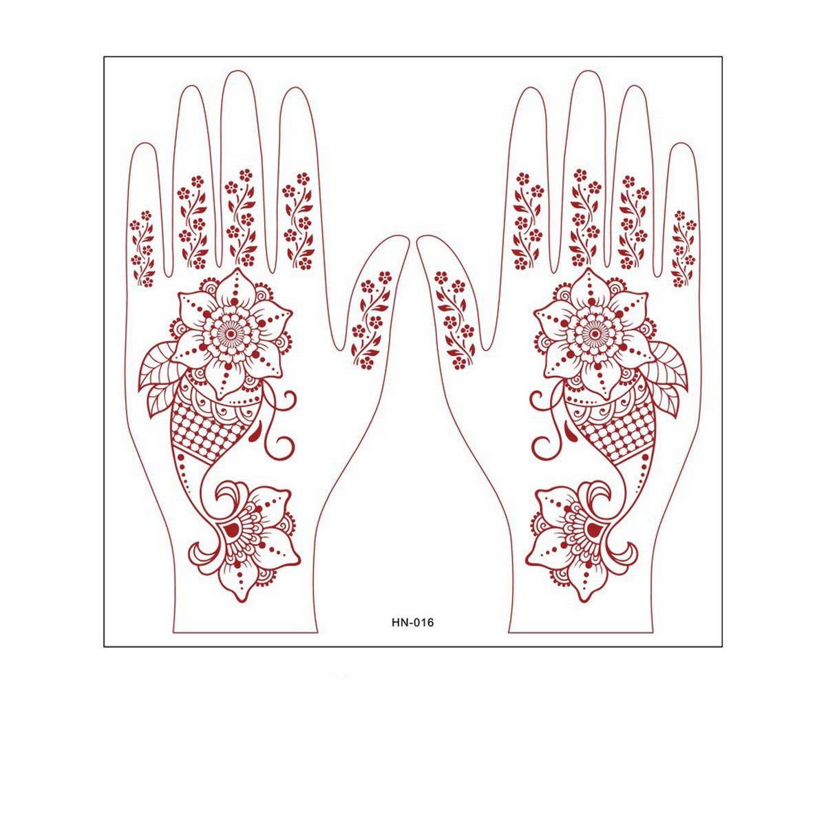 Realistic Henna Tattoo Stickers Brown Red Lace_CWMM8361