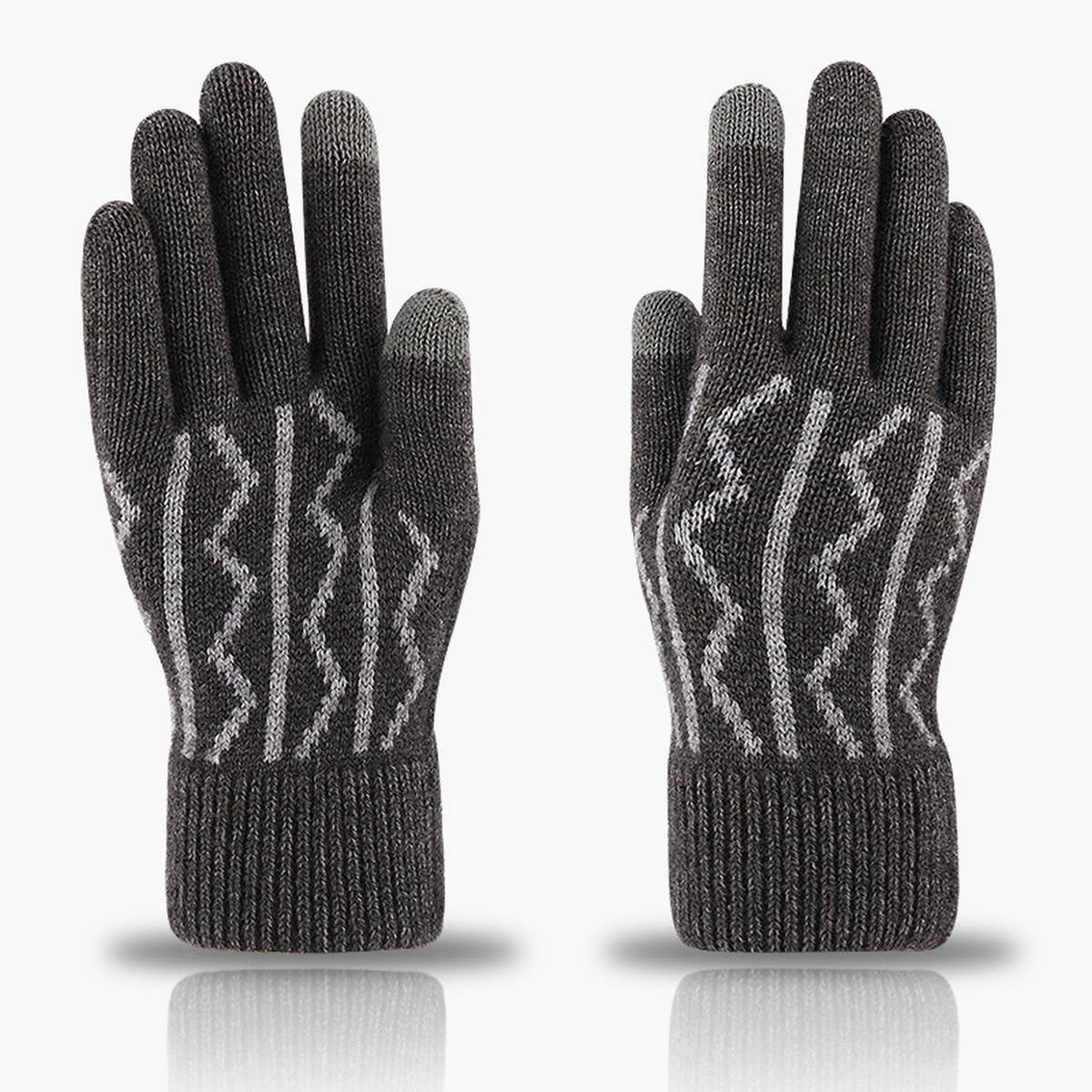 WINTER WARM JACQUARD KNITTED TOUCH SCREEN GLOVES_CWAG0237