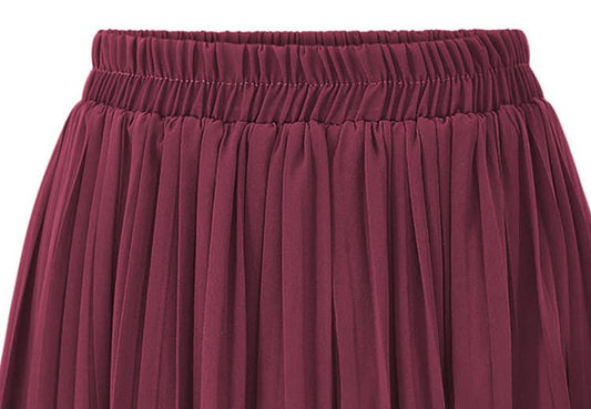 PLUS-SIZE PLEATED CHIFFON WIDE-LEG PANTS
