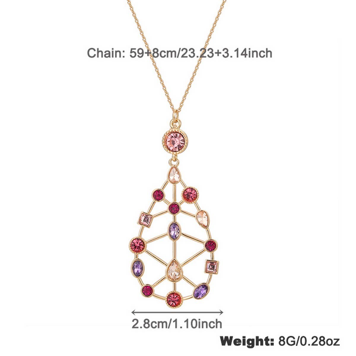 WOMEN'S FASHION COLORED RHINESTONE NECKLACE