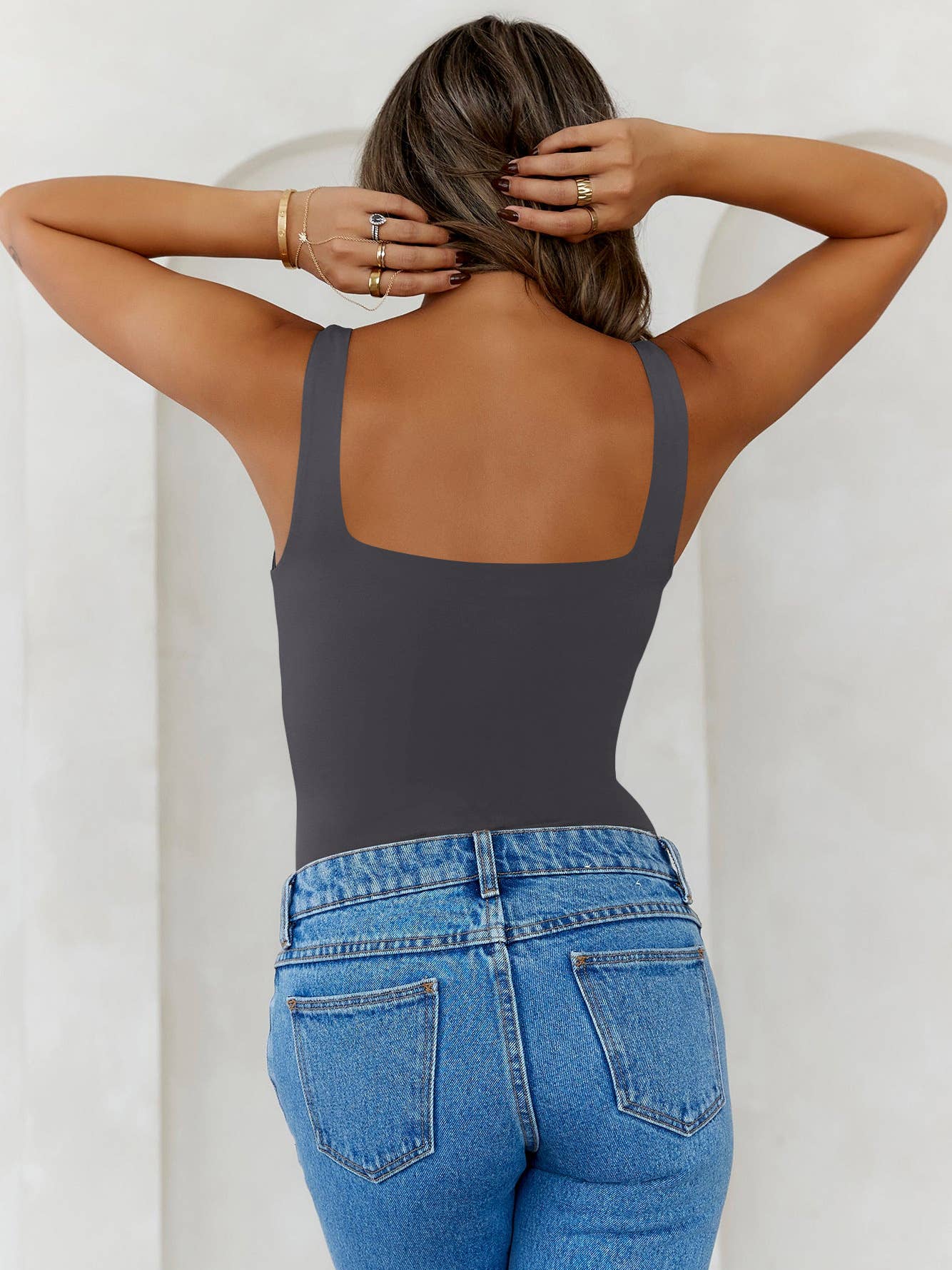 Y2K style sexy solid color slim-fit tank top