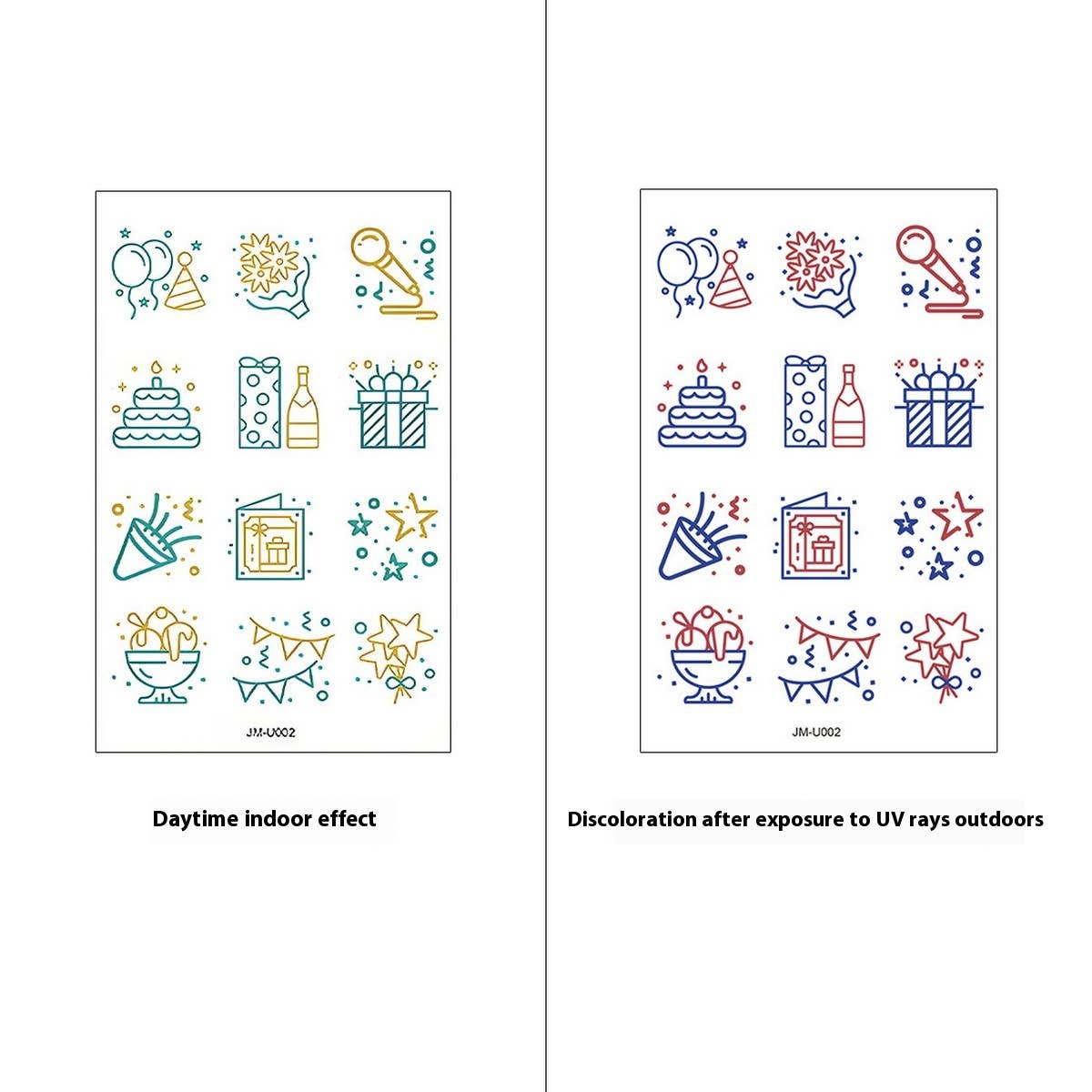 UV Color-Changing Sunscreen Test Tattoo Stickers
