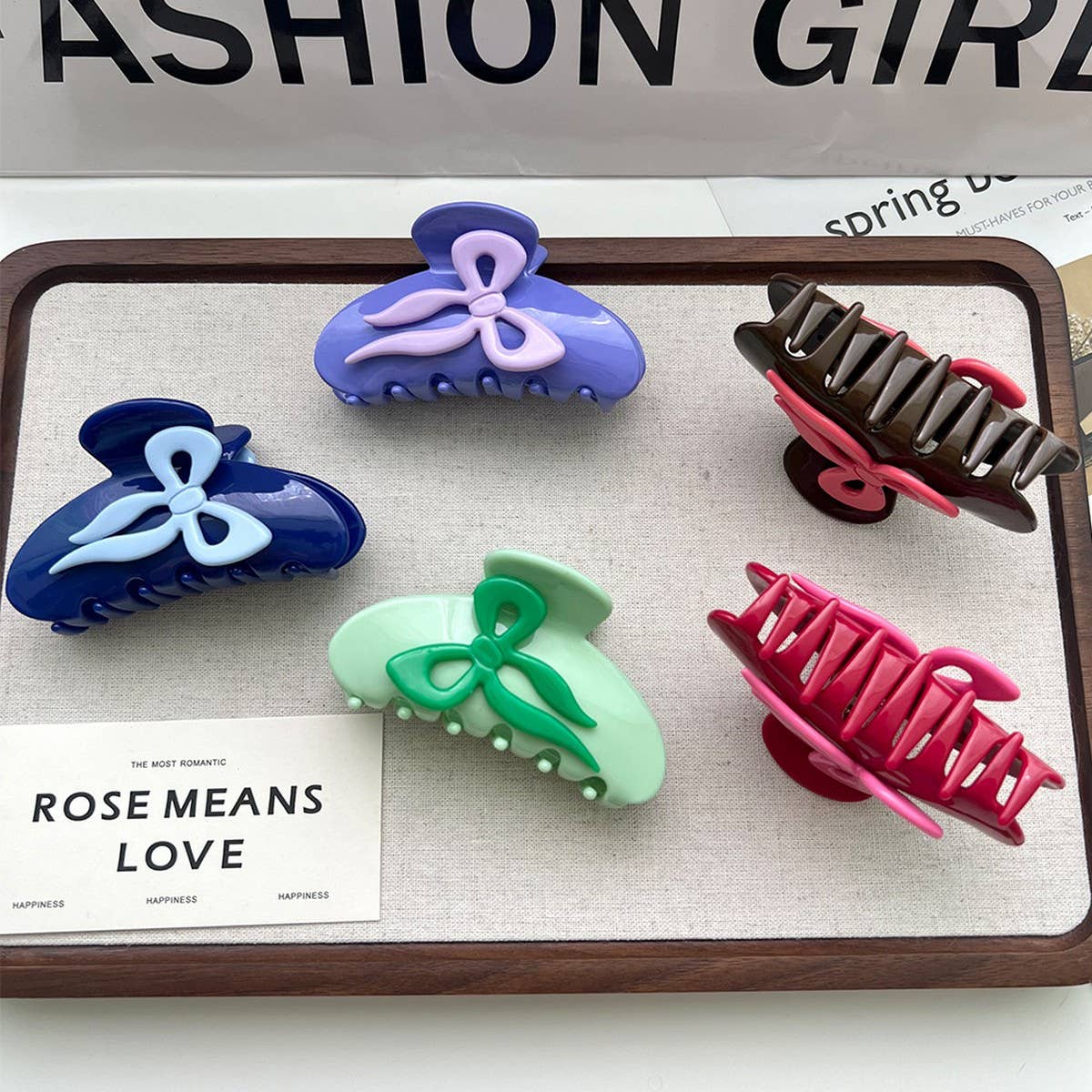 Colorful Bow Acetate Claw Clip?Y2K Hair Accessory