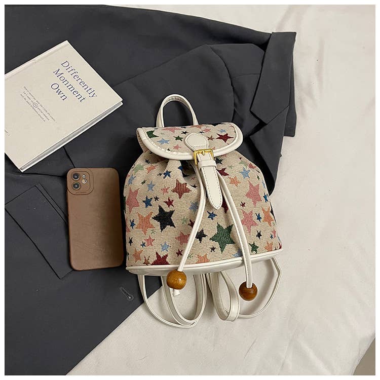 Fashionable printed casual commuting backpack