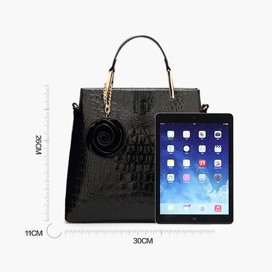 2024 NEW PATENT LEATHER CROCODILE PATTERN HANDBAG_CWAB2641