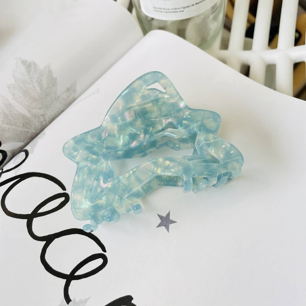 CWAHA1530_GLAMOUR DAZZLING STARS HOLLOW OUT HAIR CLAW CLIP