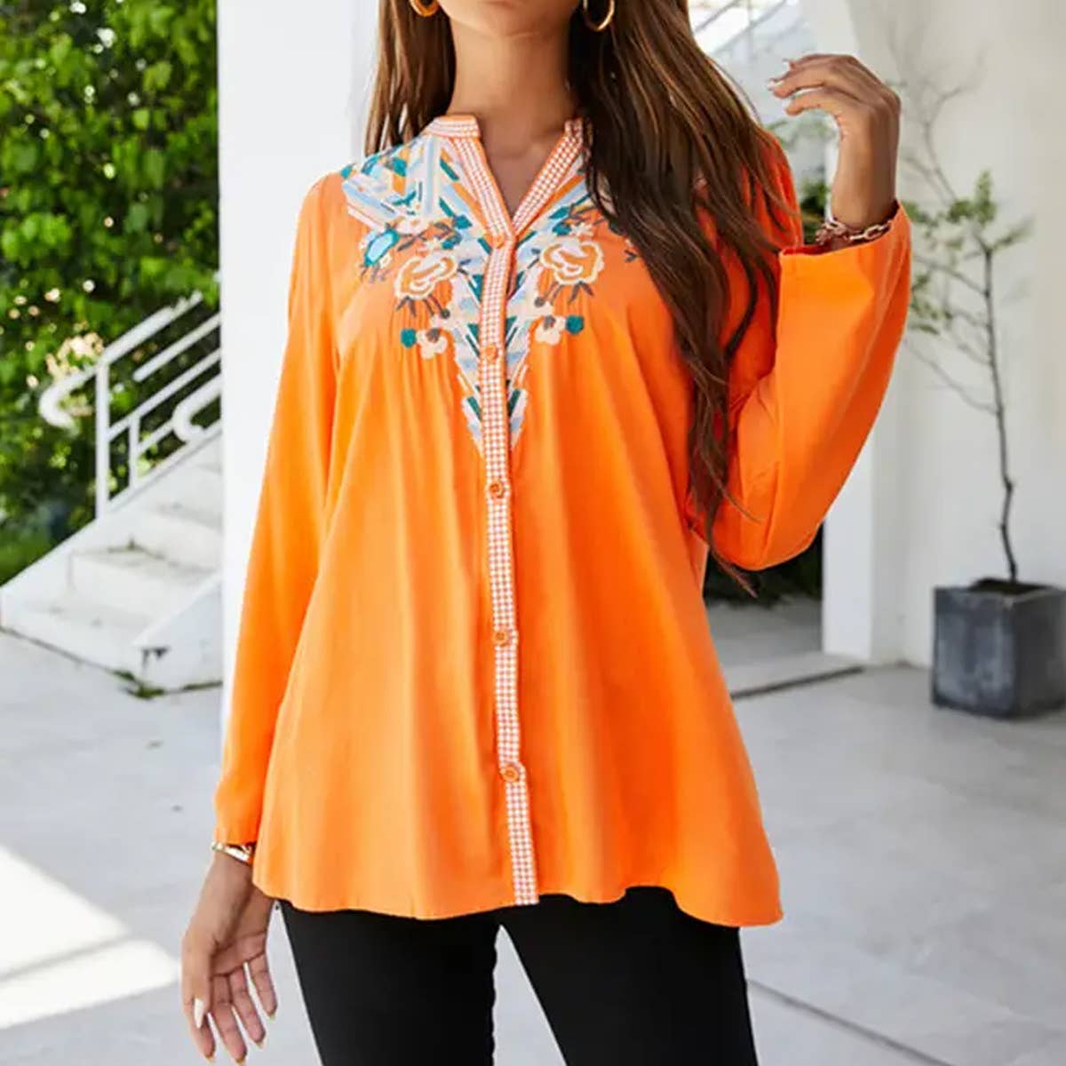 Vintage cotton embroidered shirt