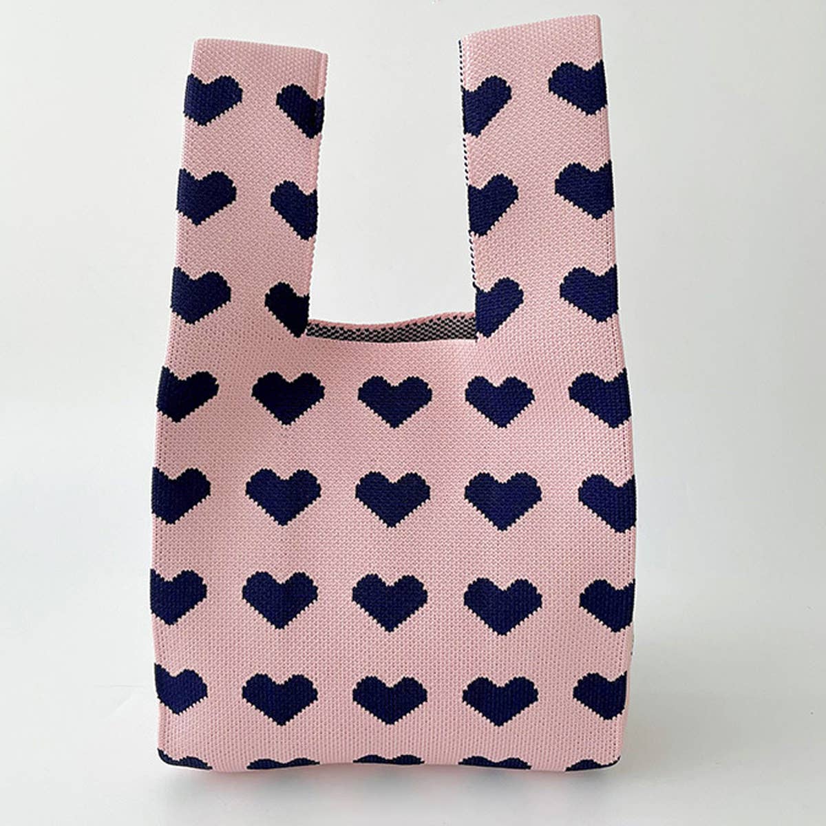 CONTRAST COLOR LOVE KNITTED TOTE BAG_CWAB1492