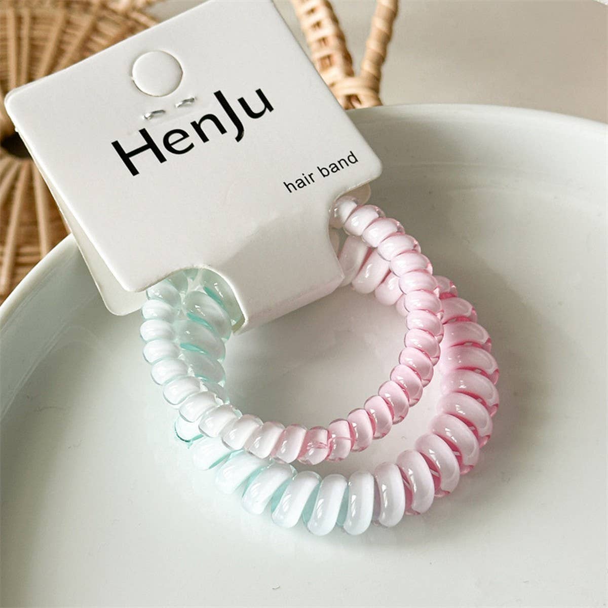 COLORFUL GRADIENT TELEPHONE LINE HAIR BAND_CWAHA1370