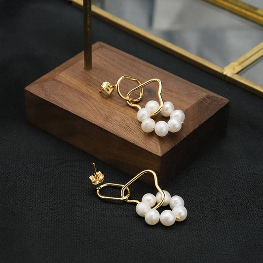 NEW VINTAGE NATURAL PEARL EARRINGS FOR WOMEN_CWAJE3814