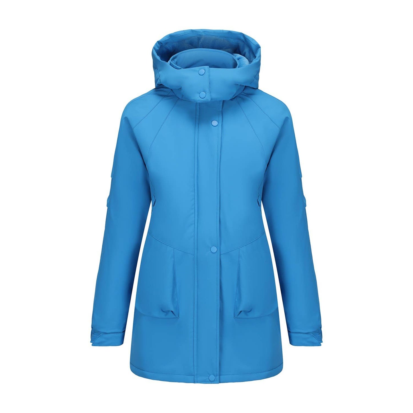 Windproof and warm long hiking jacket