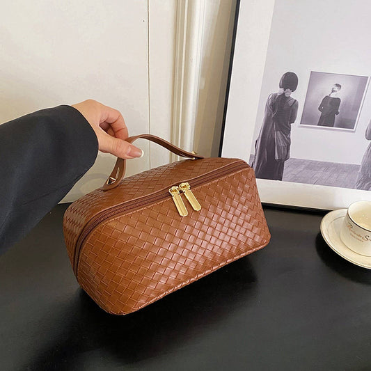 NEW WOVEN PATTERN LARGE CAPACITY COSMETIC BAG_CWAB4385