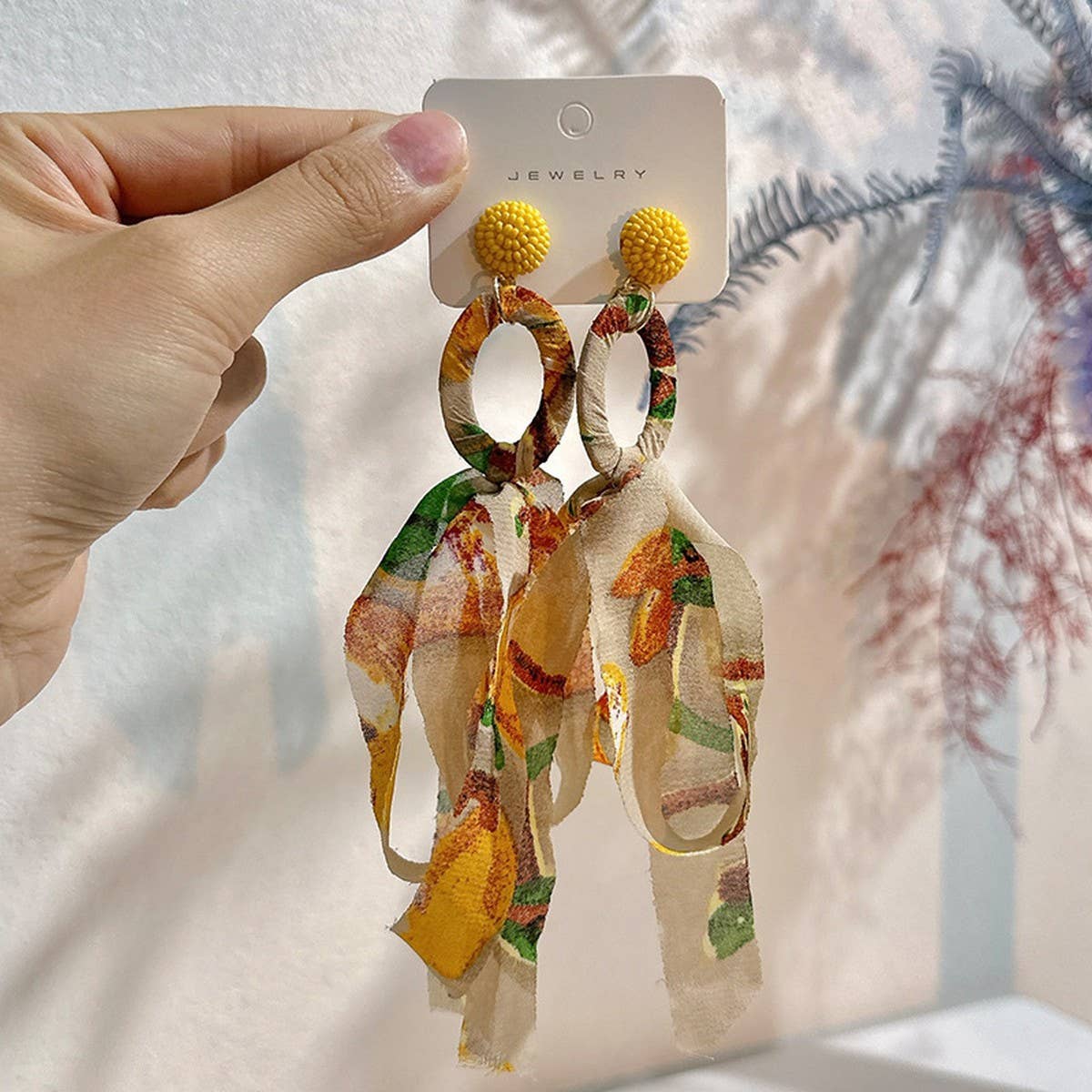 Fabric Tassel Bow Earrings ??Long, Chic & Feminine_CWMM6189