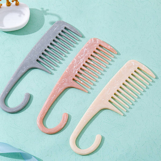 CURVED HOOK WIDE TEETH ANTI-STATIC MASSAGE COMB