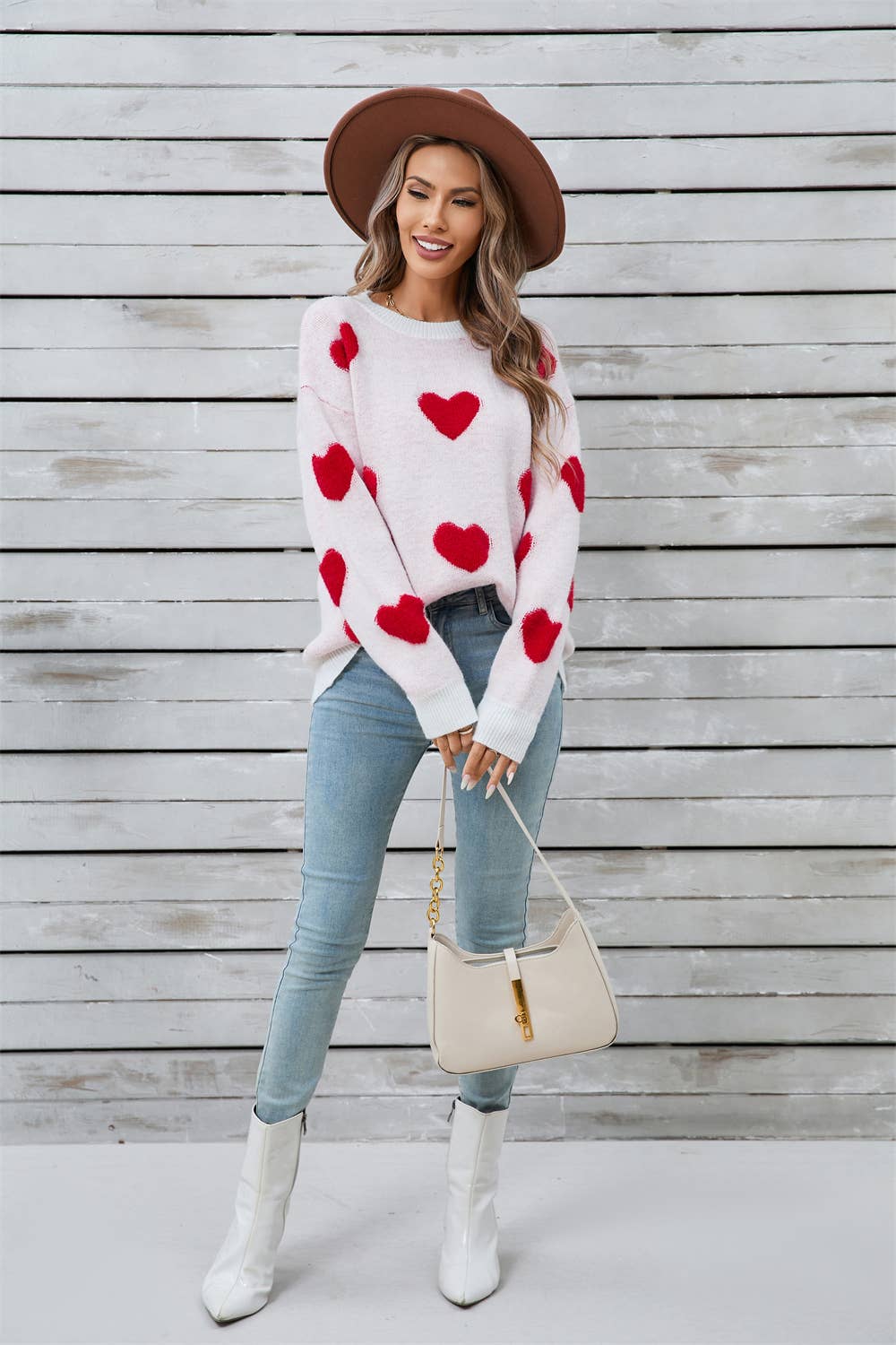 VALENTINE'S DAY LOVE LONG-SLEEVED KNIT SWEATER