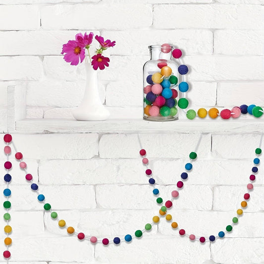 CWMM10231_COLORFUL POM POM GARLAND CHRISTMAS DECOR