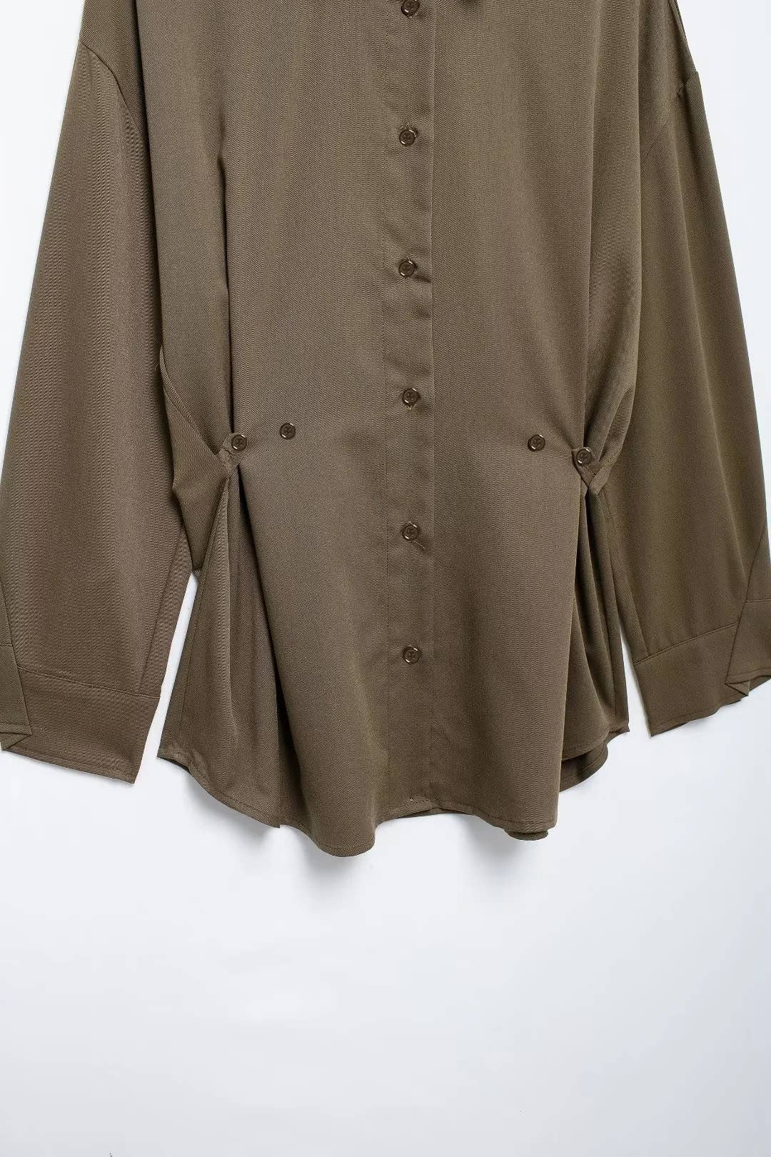 SINGLE-BREASTED ADJUSTABLE LONG-SLEEVED SHIRT