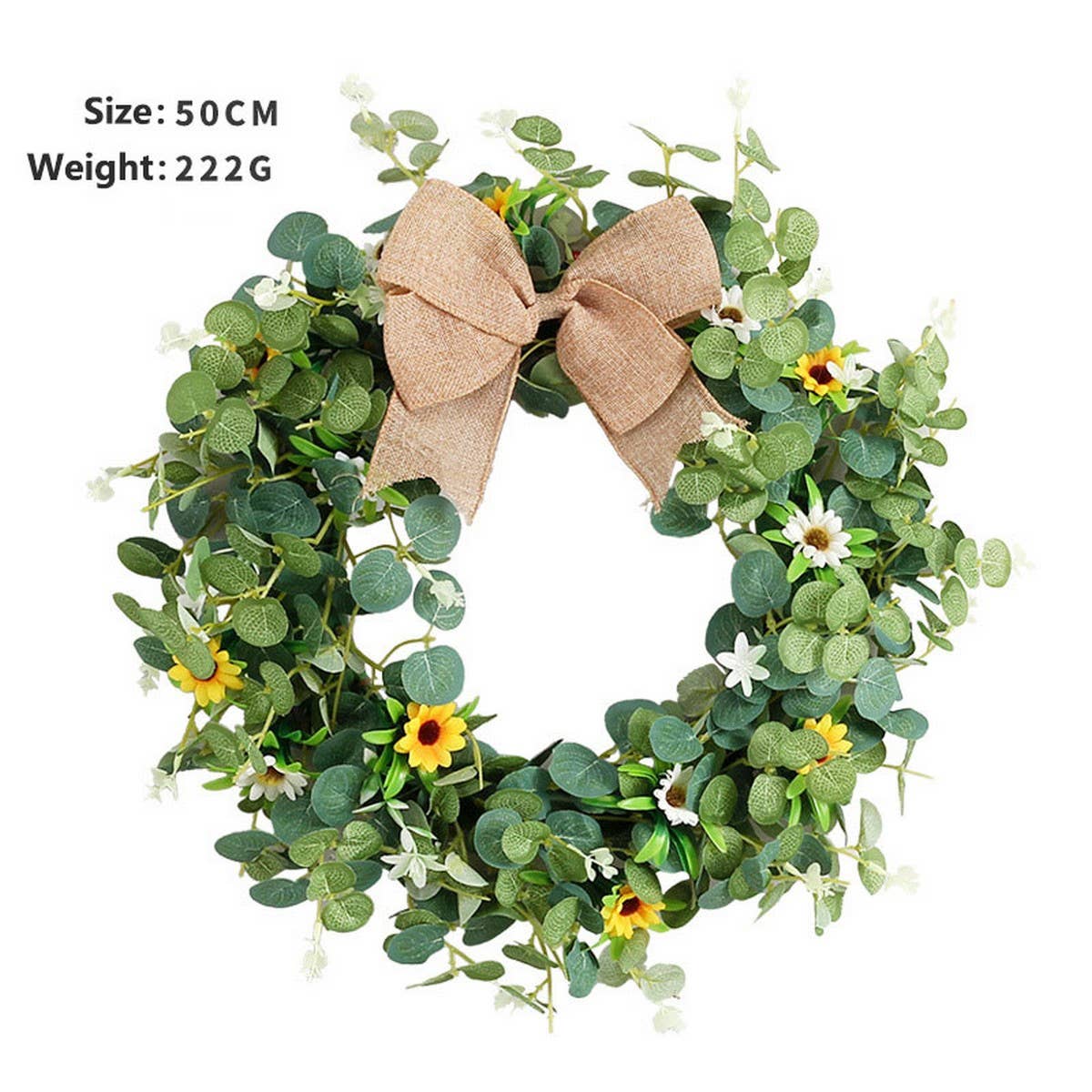 Christmas Eucalyptus Sunflower Door Wreath_CWAJE05411