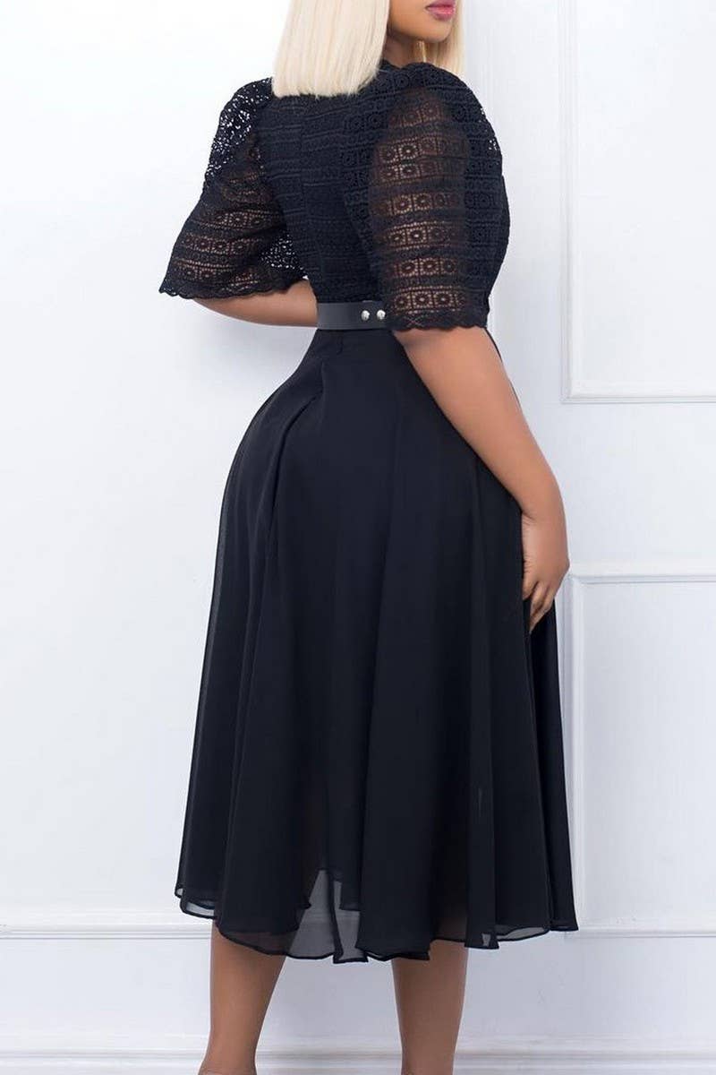 CWDMD1727_PLUS SIZE BELTED LONG DRESS