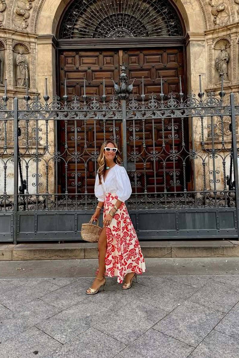 CWBLS0669_FLORAL HIGH WAIST SLIT MAXI SKIRT