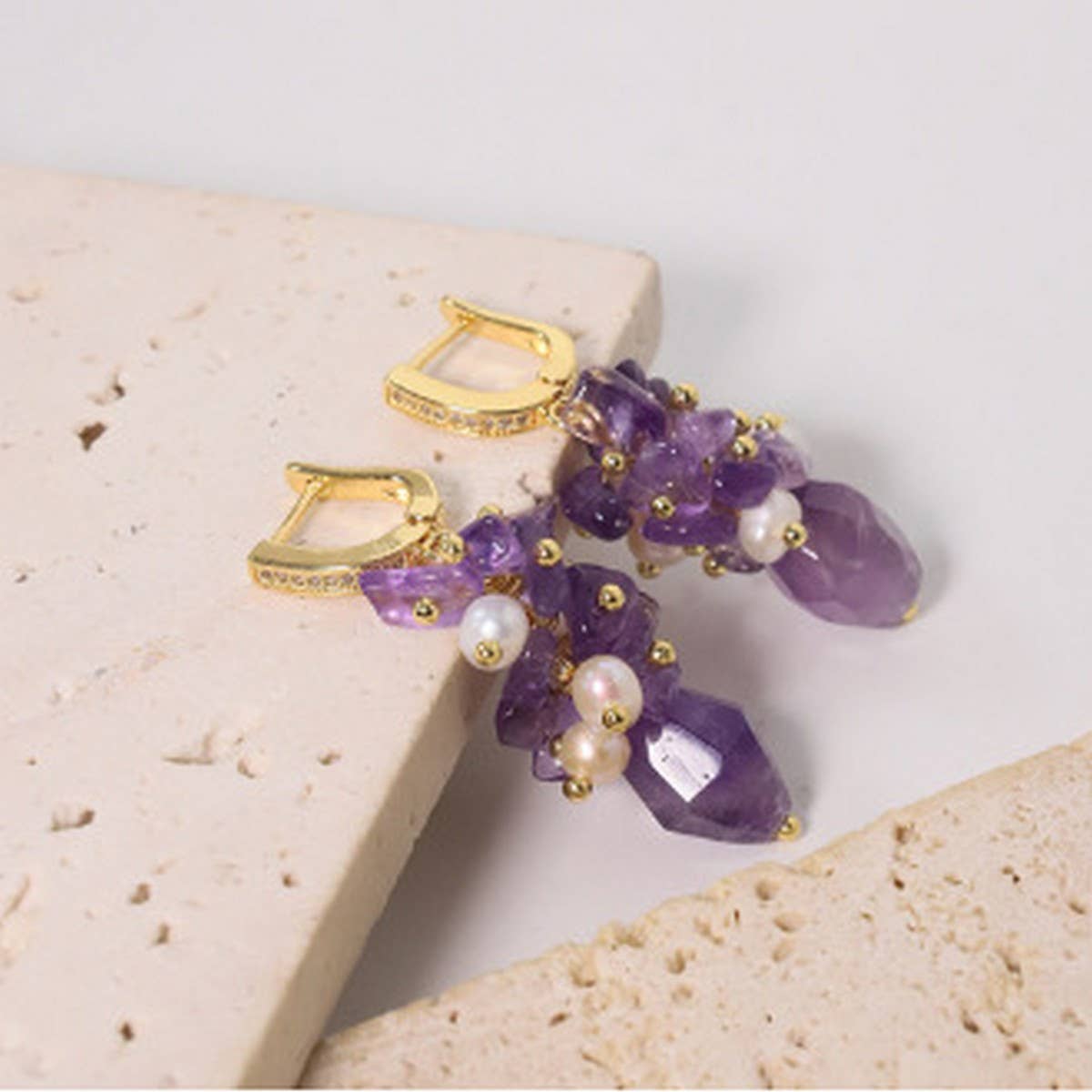 SIMPLE AND VERSATILE HIGH-END PURPLE EARRINGS
