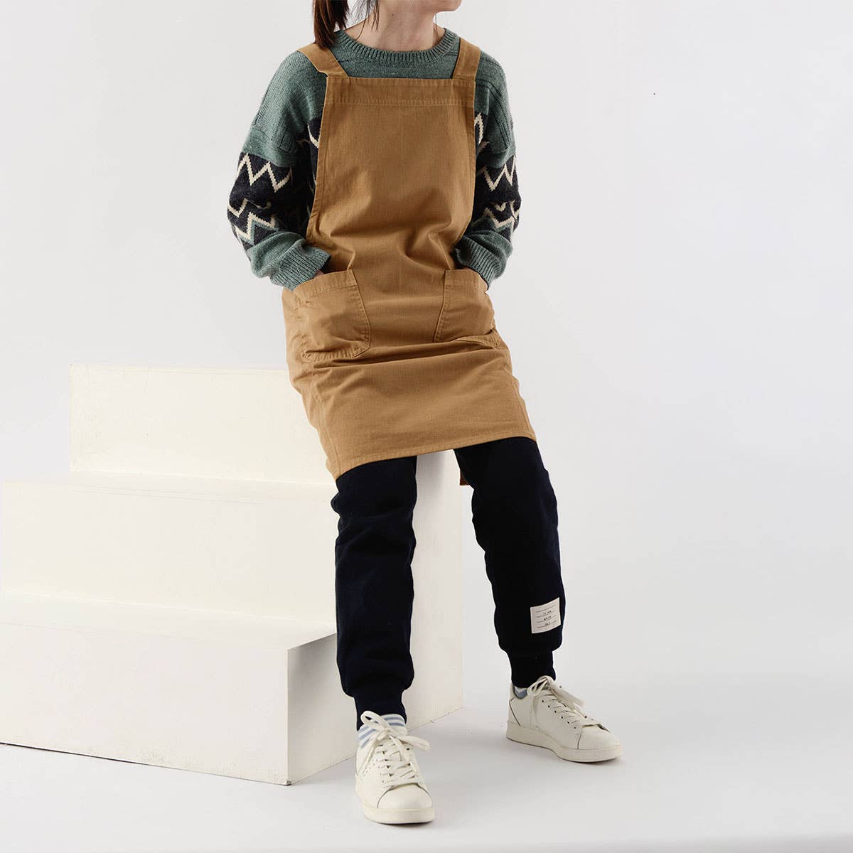 Waterproof Solid Color Linen Aprons with pockets