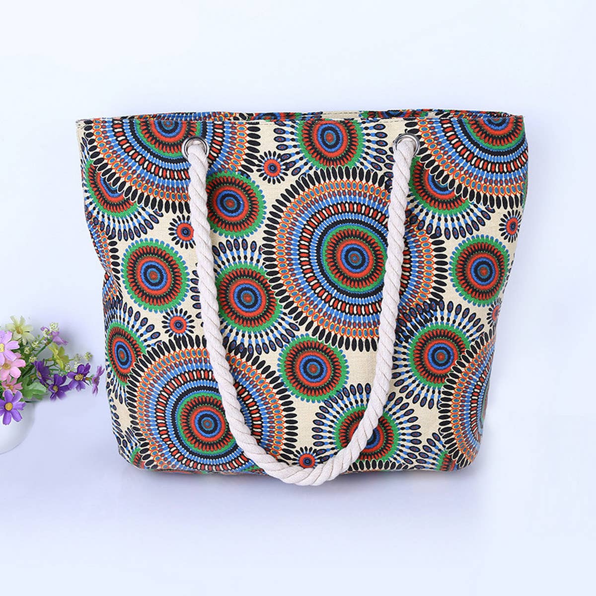 GEOMETRIC HOOP PRINT SHOULDER BAG_CUAB0235