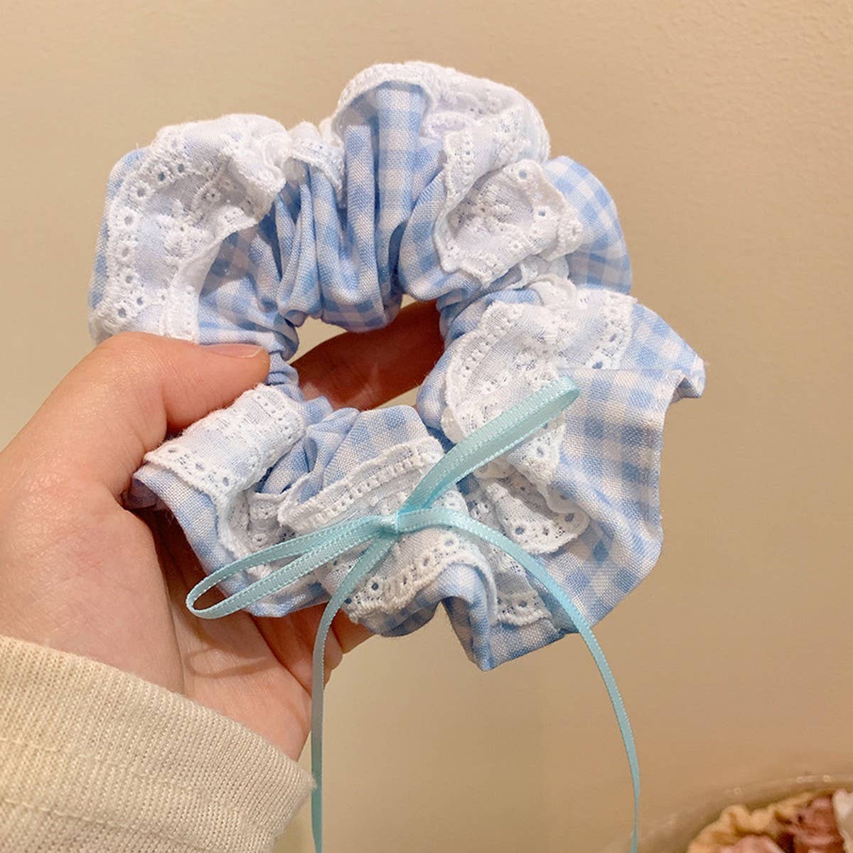 LACE BOW SQUARE SCARF HAIRBAND HAIR ACCESSORY