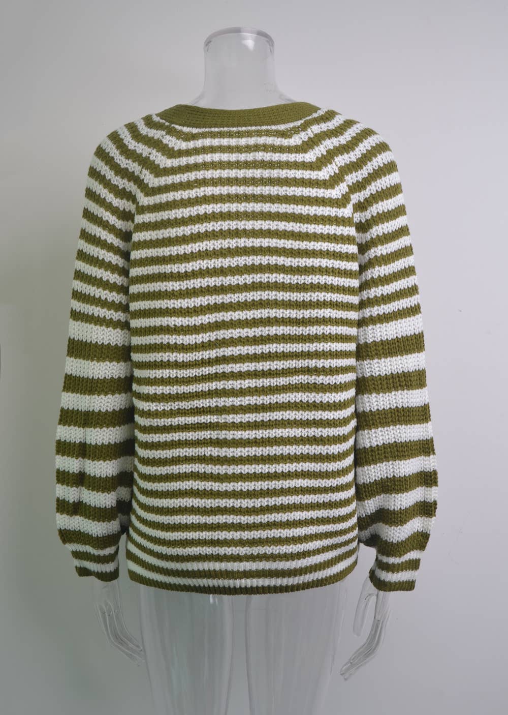 STRIPED SWEATER PLUS SIZE LOOSE KNIT