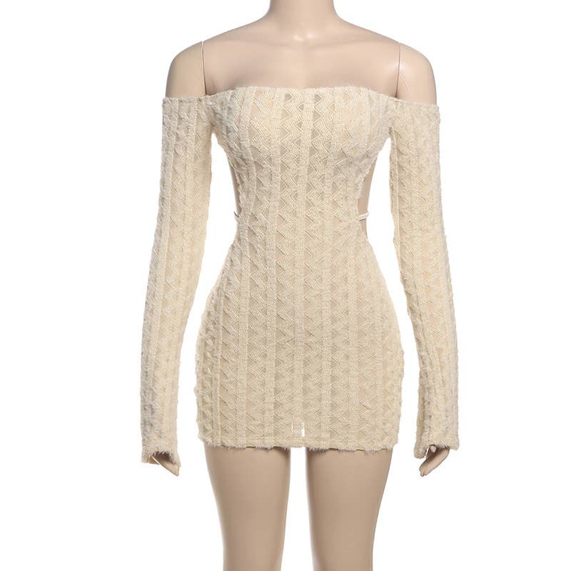 One-shoulder,backpack-butt exposed dress