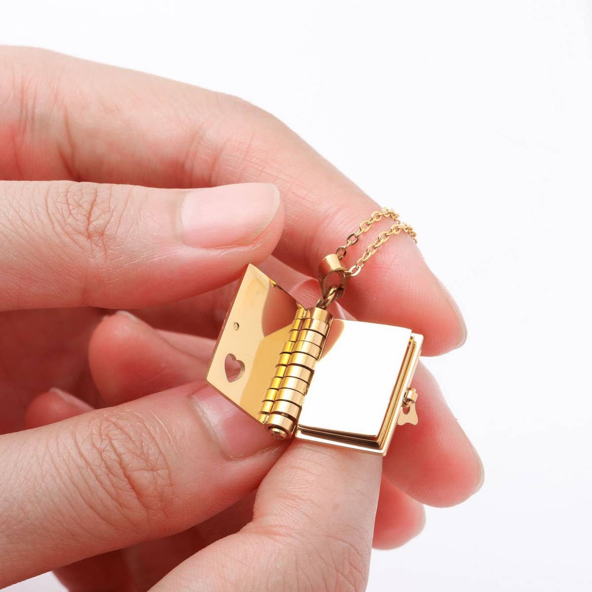 Couple Open and Close Book Pendant Necklace