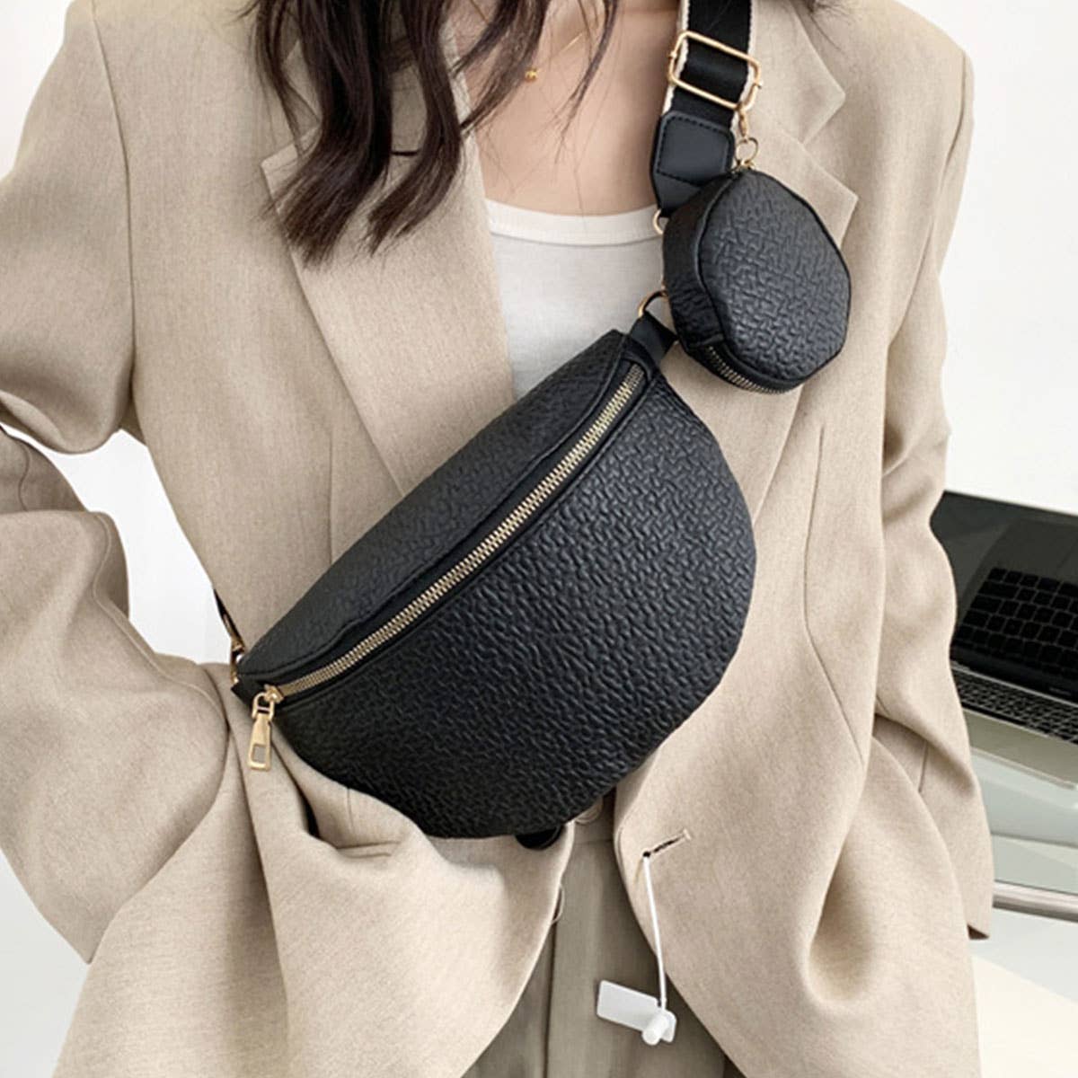 CASUAL,SIMPLE PURSE PENDANT FANNY BELT BAG_CWAB0949