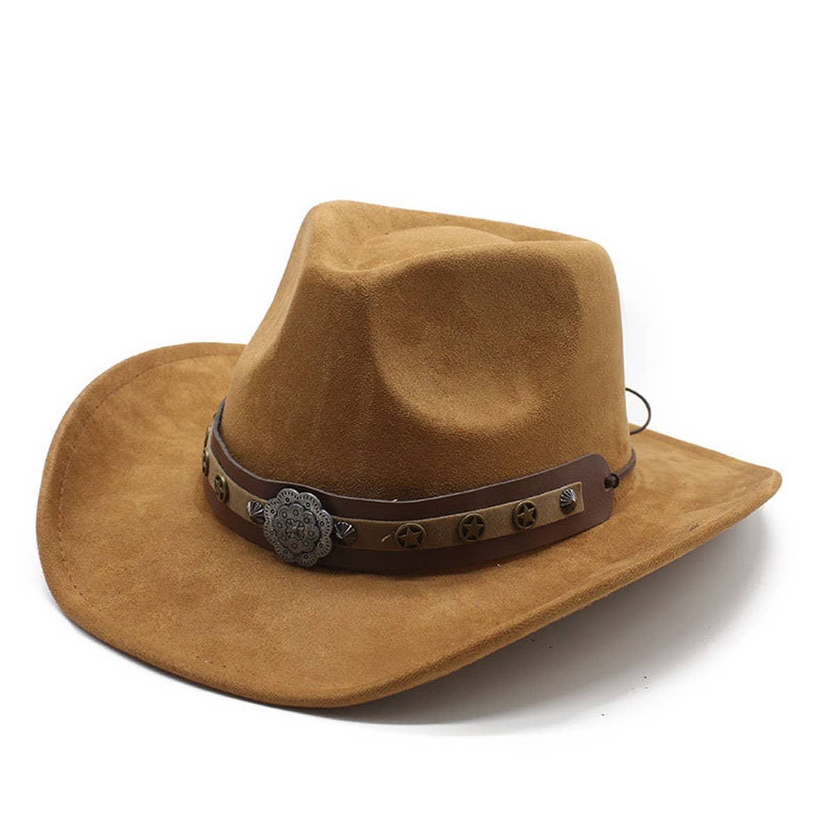 SUEDE MEN'S GENTLEMAN HAT TRAVEL ETHNIC STYLE HAT_CWAH2511