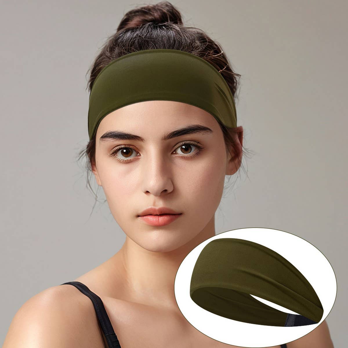 Wide Elastic Yoga Headband for Women Sweat-Wicking