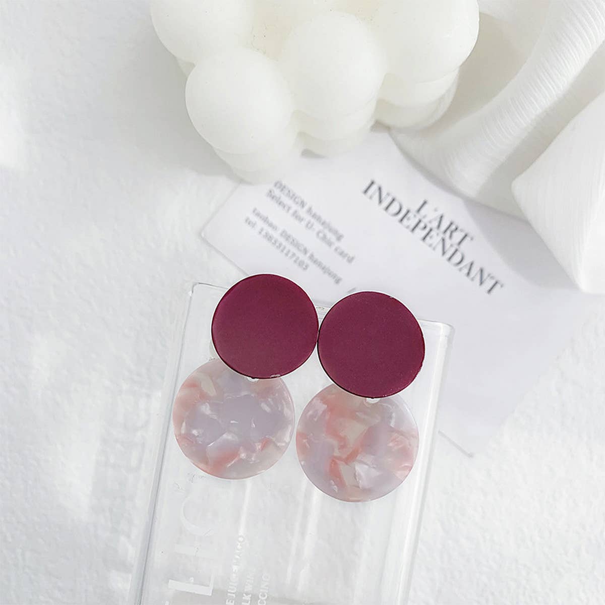SIMPLE WARM COLOR SWEET EARRINGS_CWAJE1640