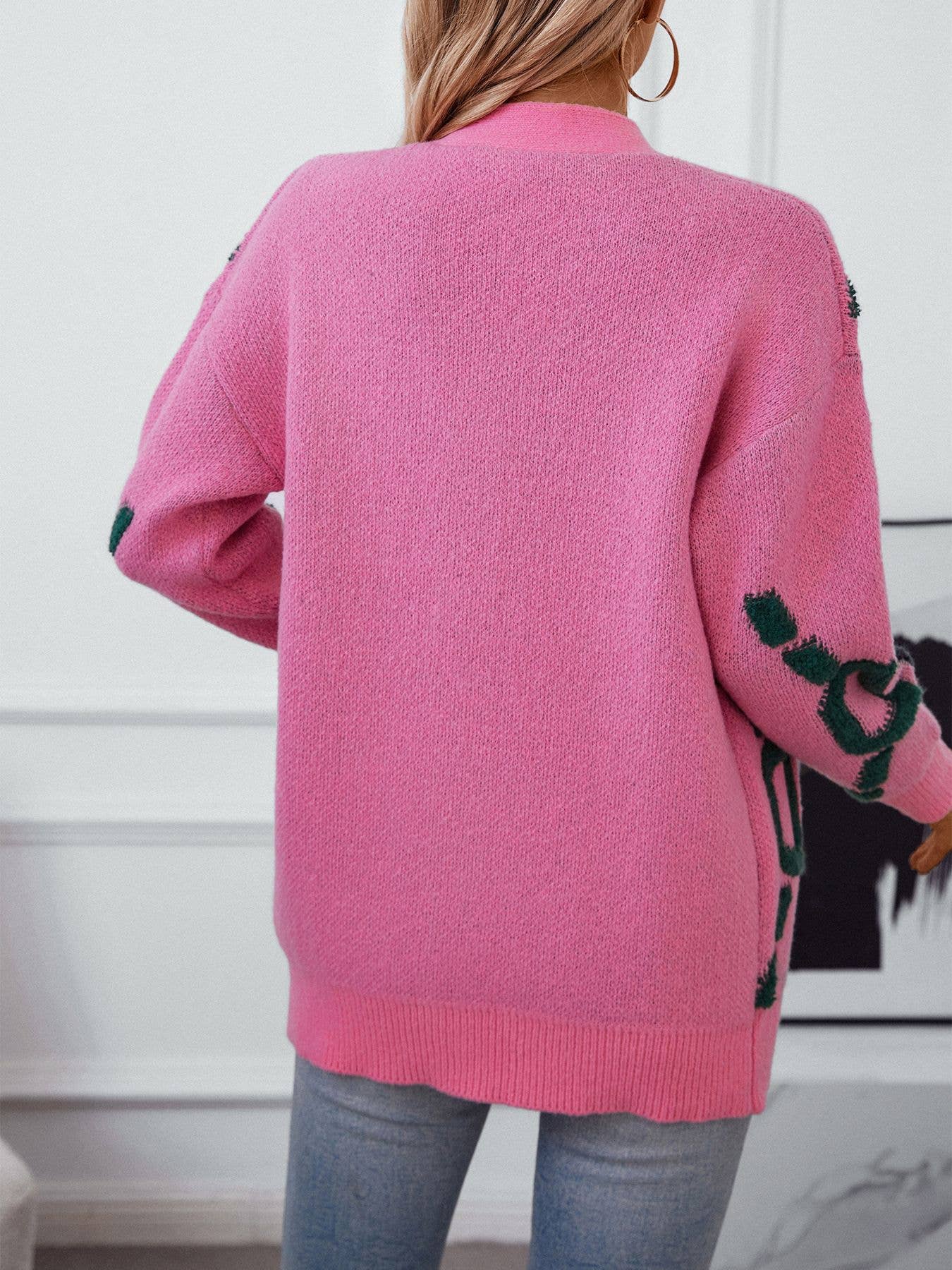 TOWEL EMBROIDERED MONOGRAM BUTTON UP SWEATER