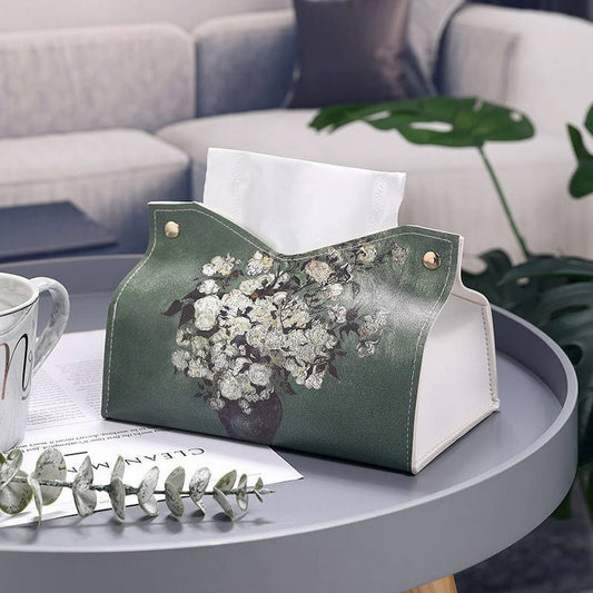 NEW CANGLING GREEN LEATHER TISSUE BOX CAR MOUNT