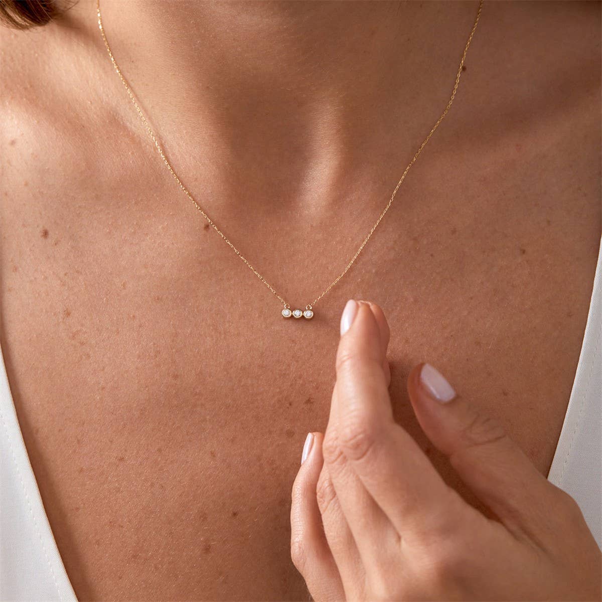 12 Birthstone Pendant Clavicle Necklace_CWMM5670