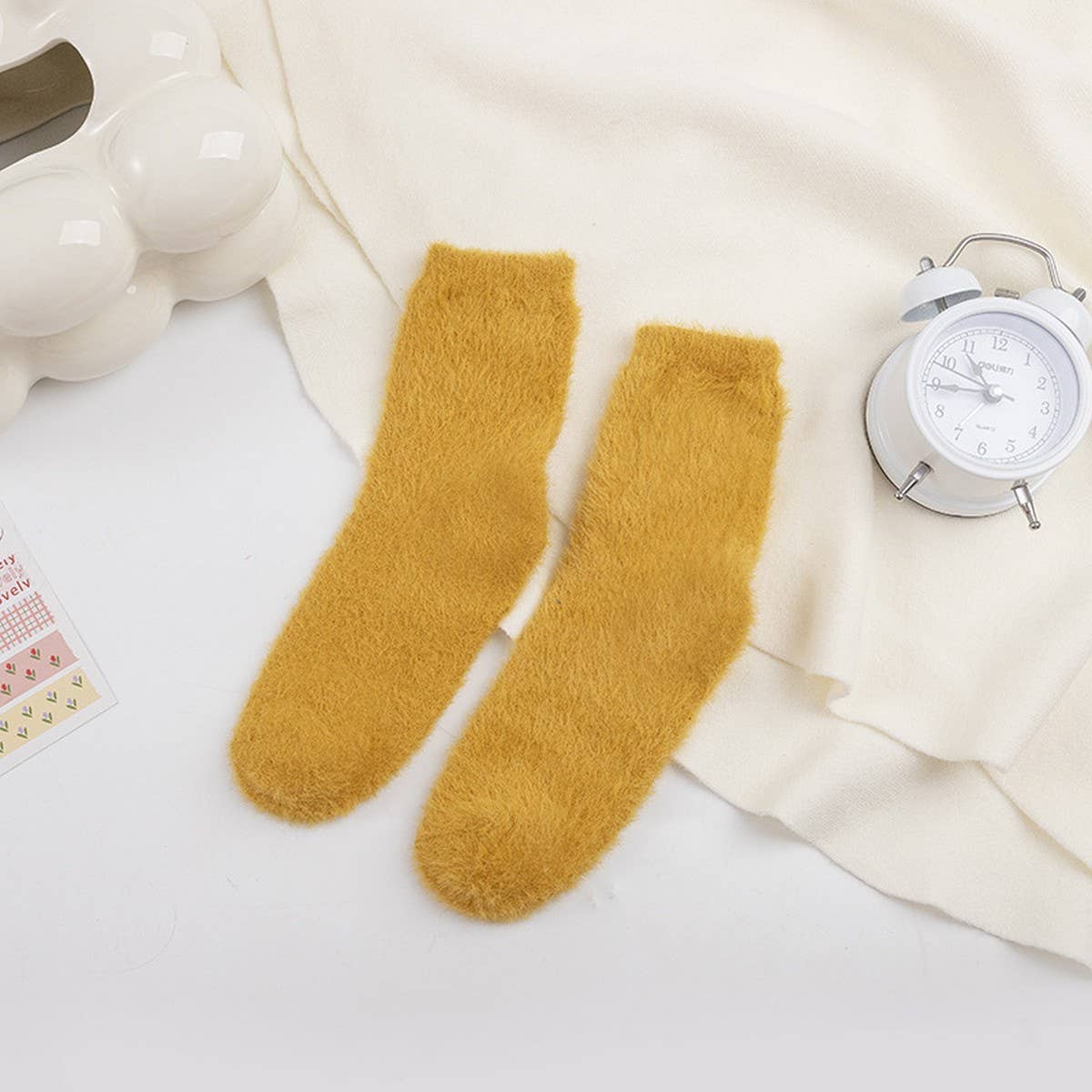 WINTER WARM MID-TUBE SOCKS SOLID COLOR SOCKS