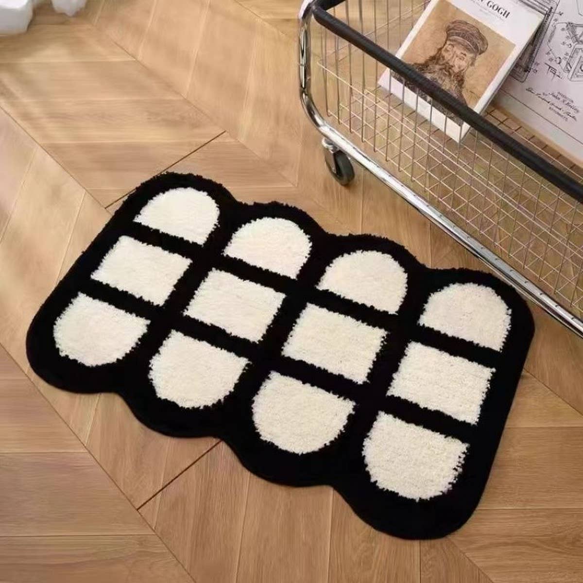 Fleece Bathroom Mat, Absorbent Non-Slip Door Rug