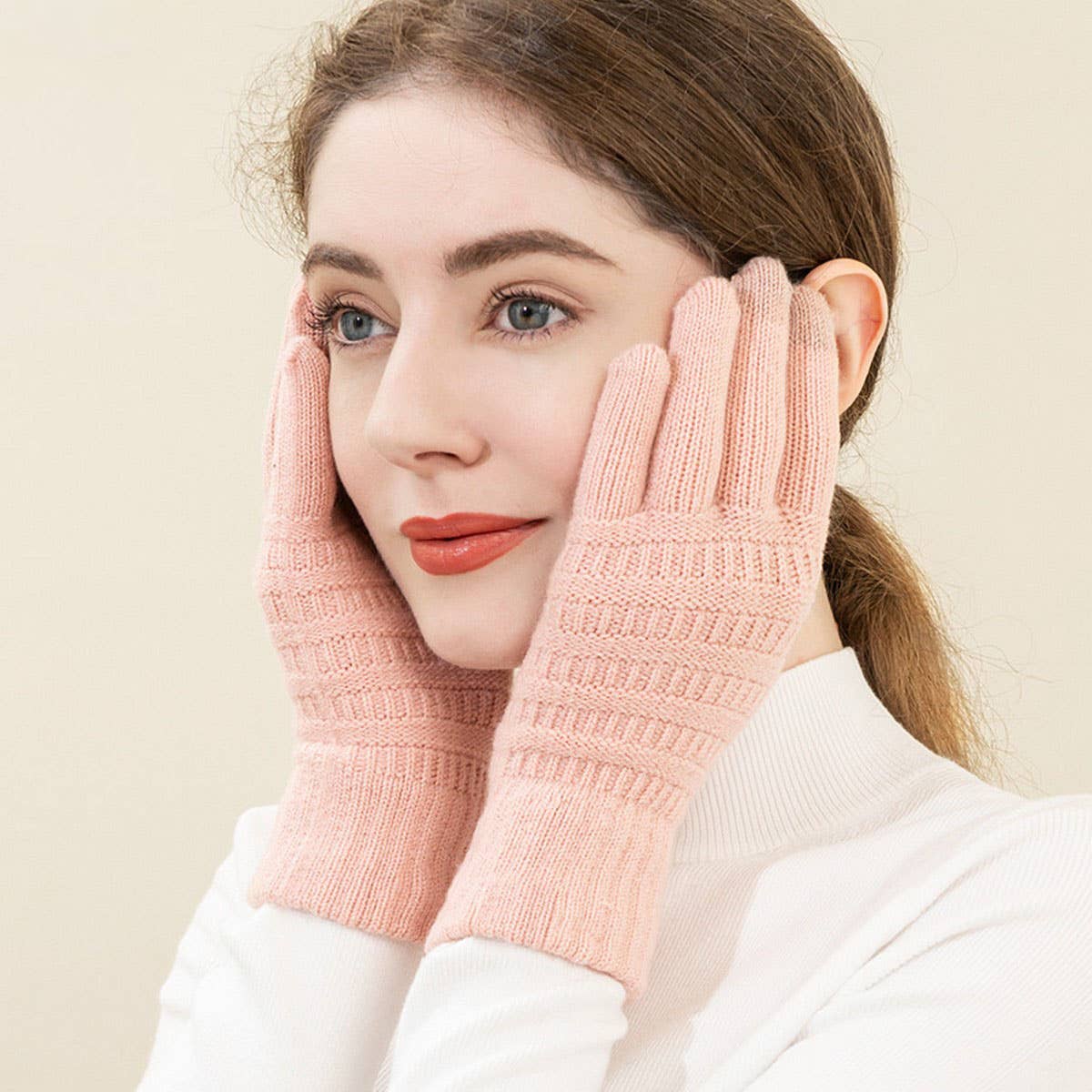 WINTER JACQUARD BRUSHED KNIT TOUCHSCREEN GLOVES_CWAG0401