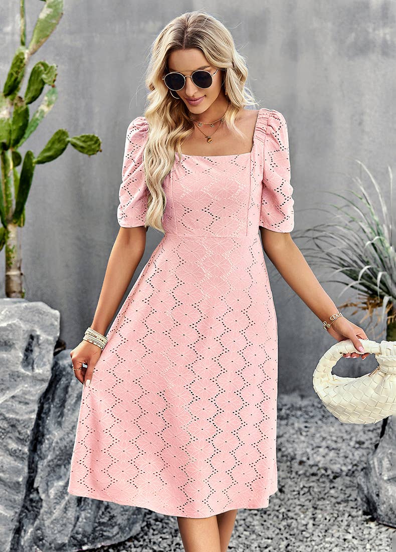 KNITTED PLEATED BREATHABLE DRESS