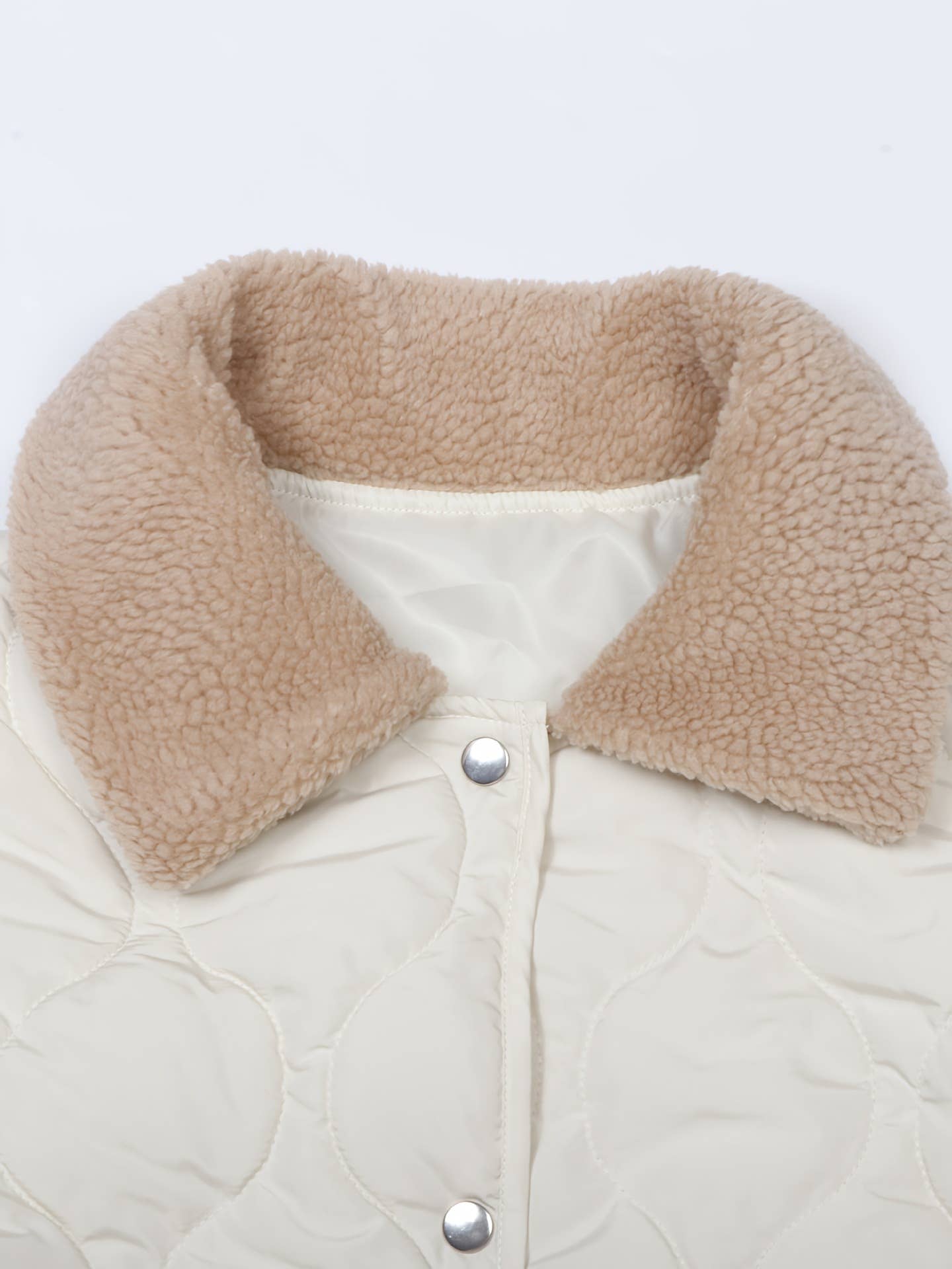 Lace-up waist-closed single-breasted padded coat