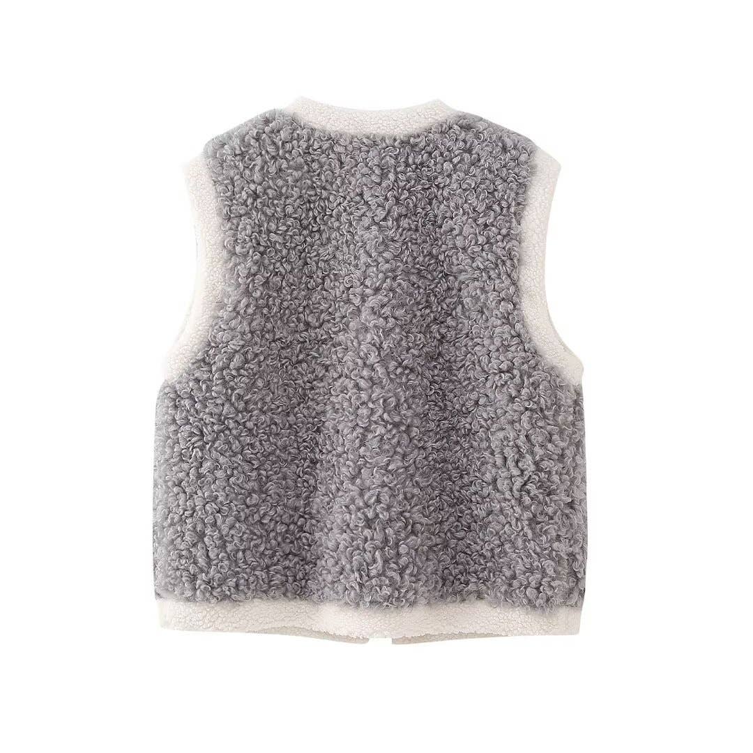 LAMB WOOL MATCHING SHORT SLEEVELESS VEST