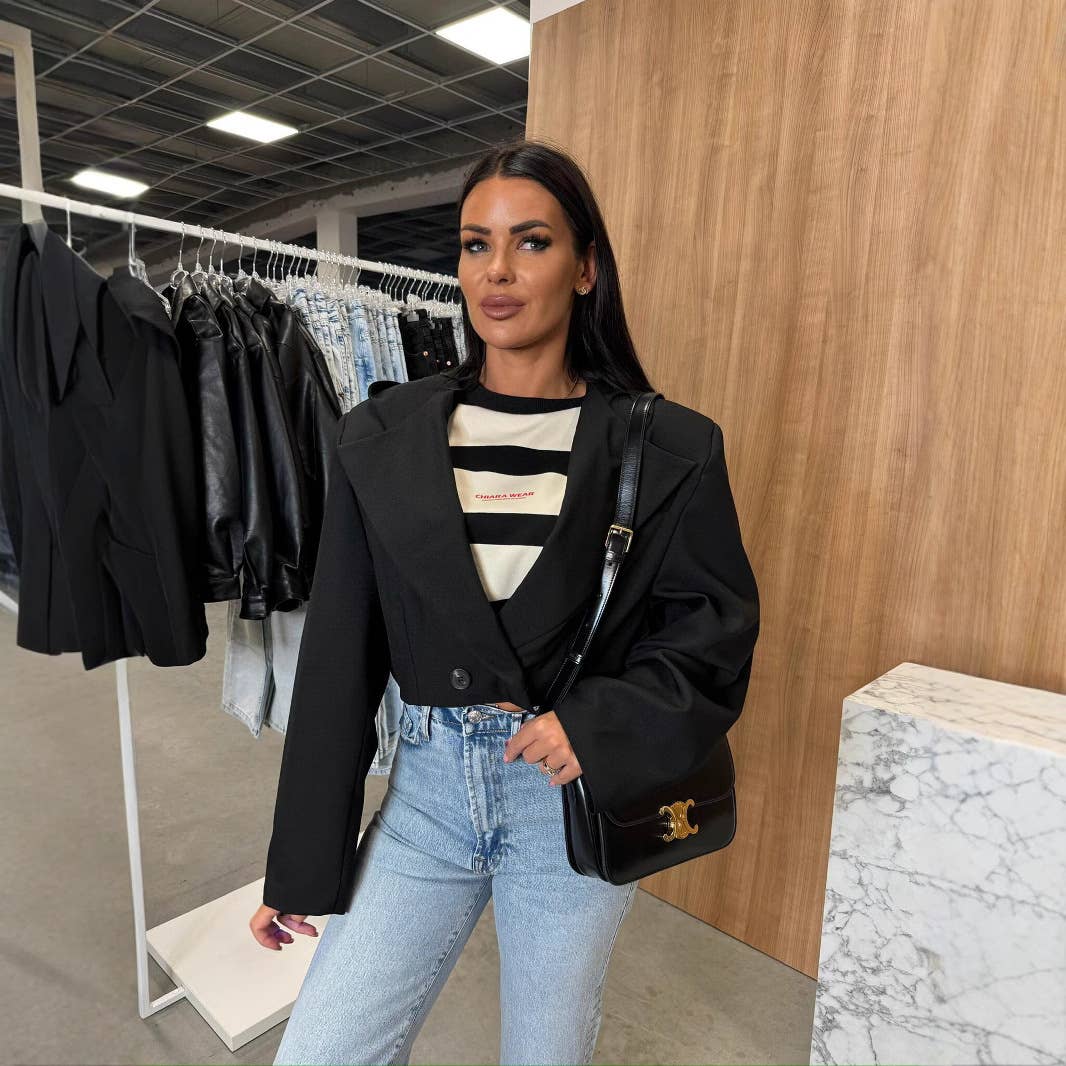 FASHION LOOSE CASUAL SHORT HOODED SUIT JACKET